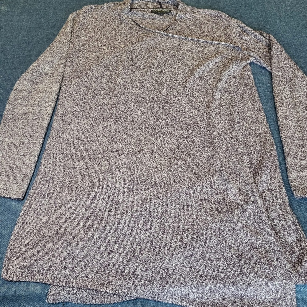 Barefoot Dreams Bamboo Chic Asymmetrical Crossover Tunic Sweater Purple L/XL